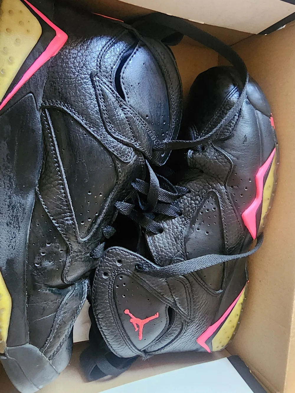 Jordan Kids Black High-Top Sneakers with Pink Accent